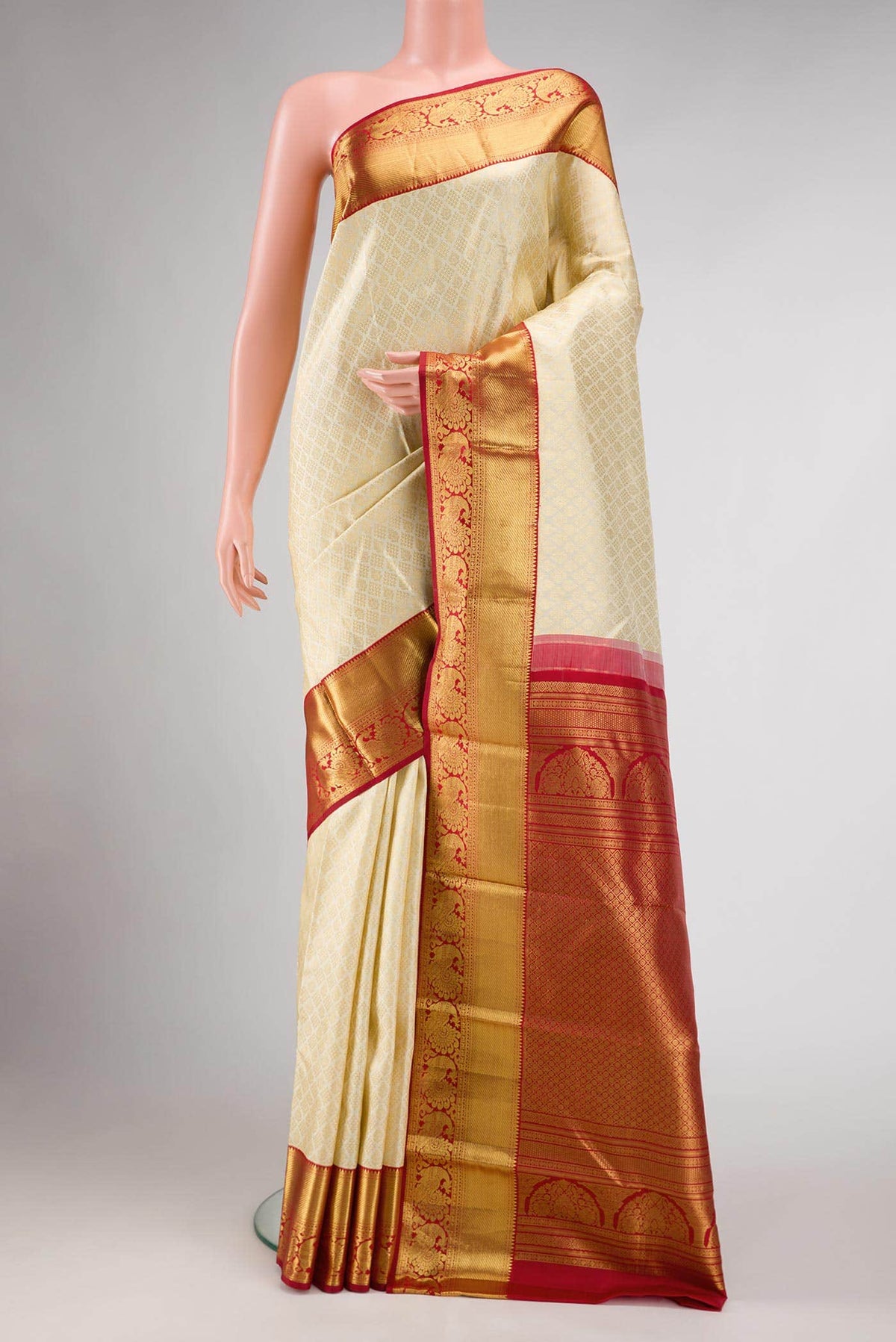 Sandal Kanchipuram Silk Saree