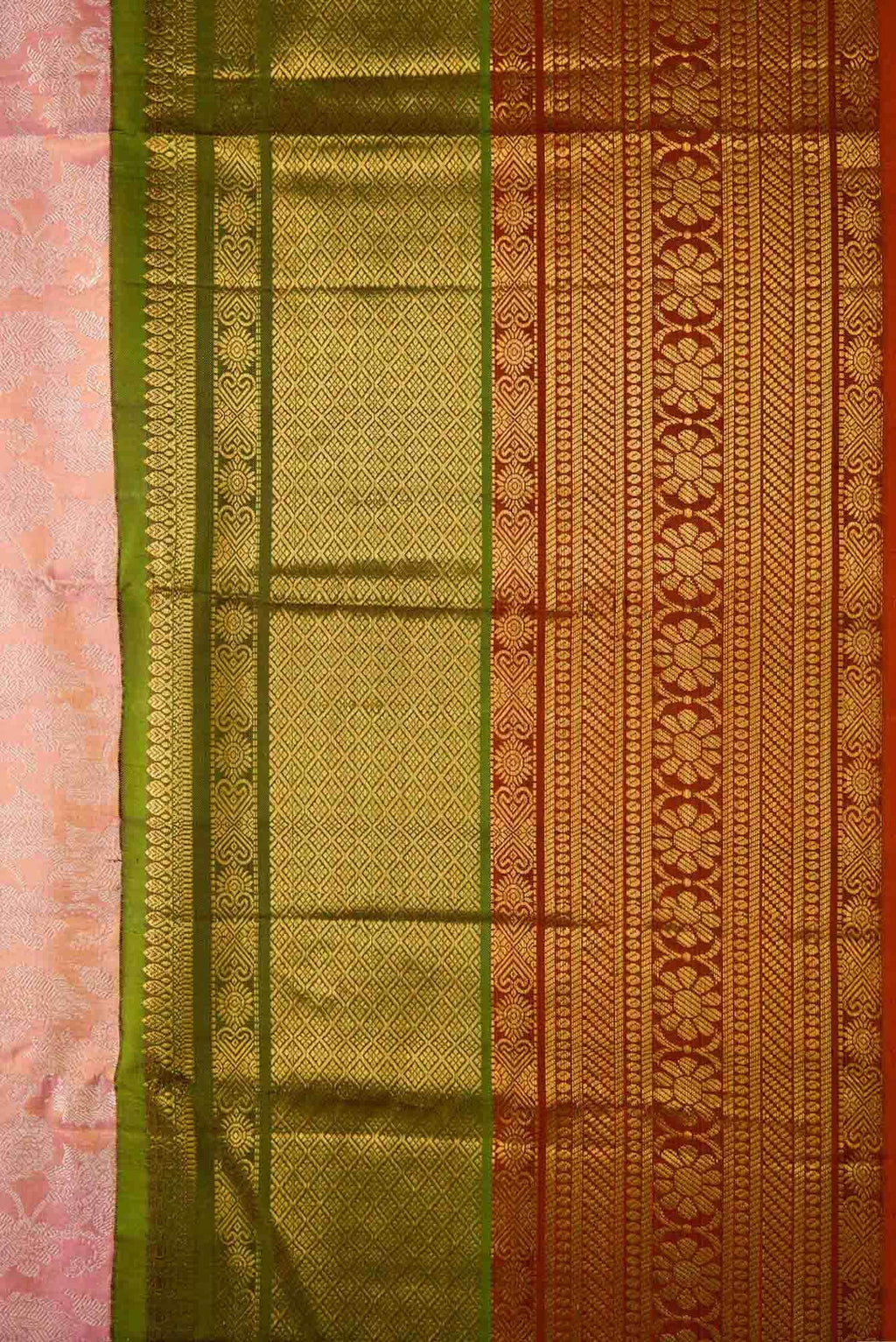 Rose Gold Kanjivaram Tissue Silk Saree