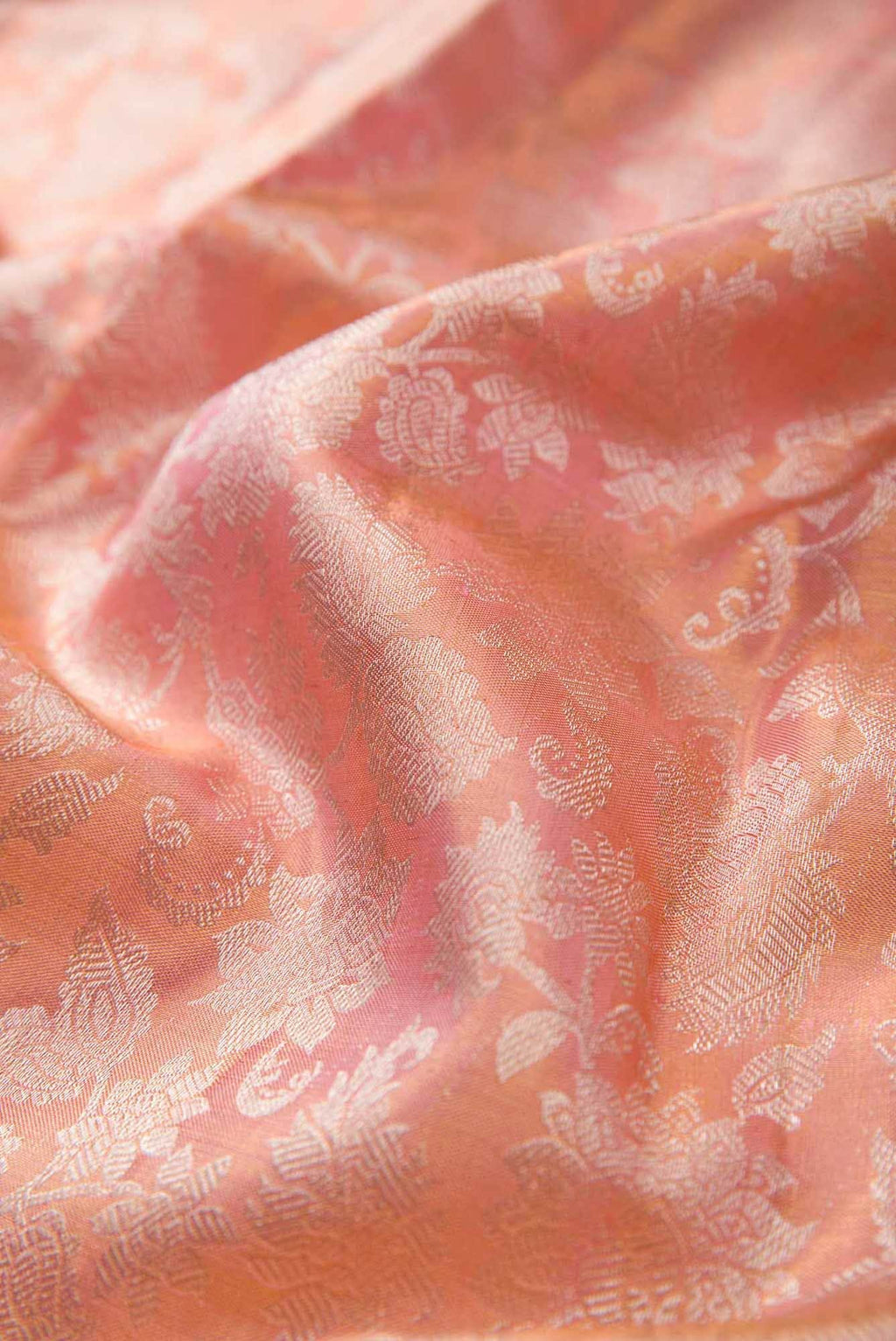 Rose Gold Kanjivaram Tissue Silk Saree