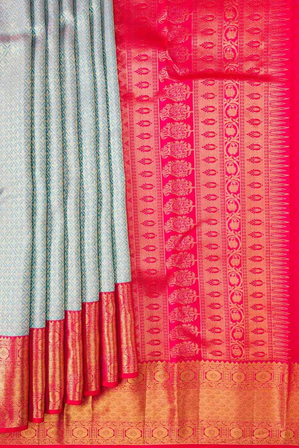 Grey Dual Tone Kanchipuram Silk Saree