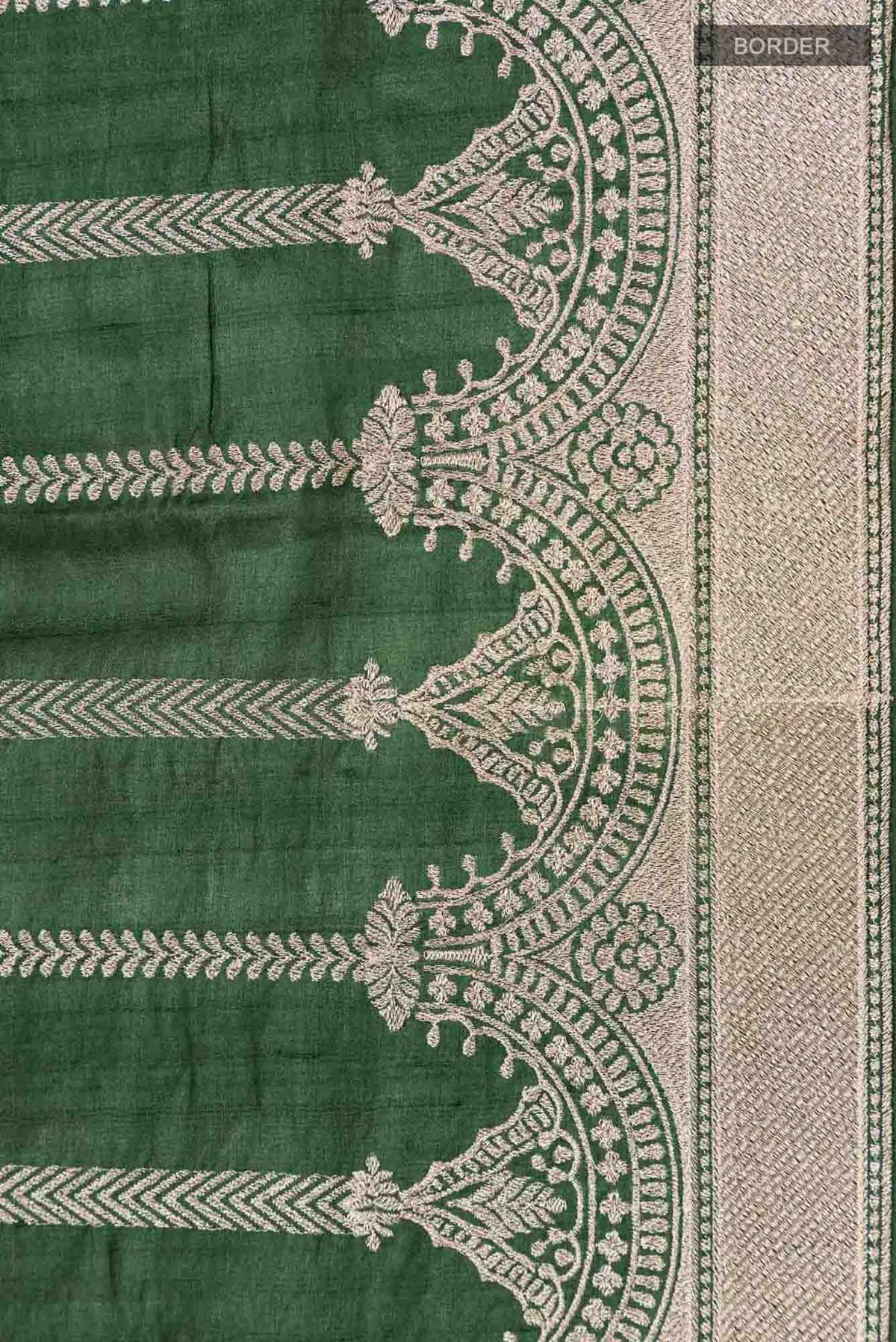Green Bhagalpuri Tussar Silk Saree