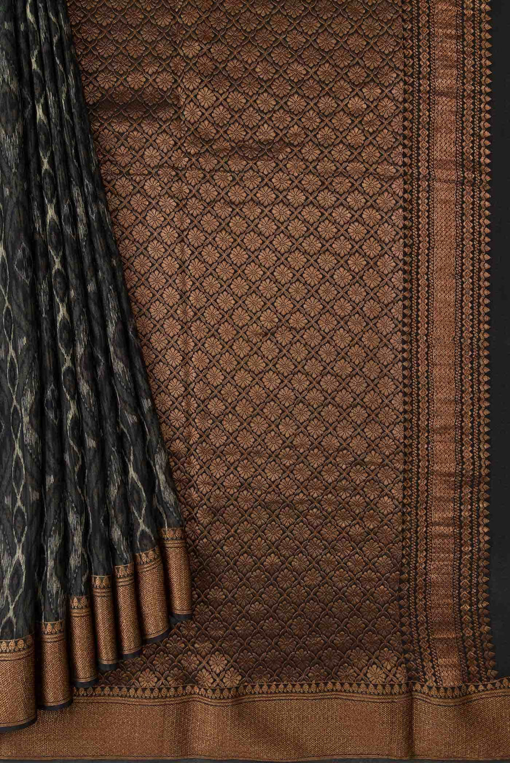 Black Mysore Crepe Saree