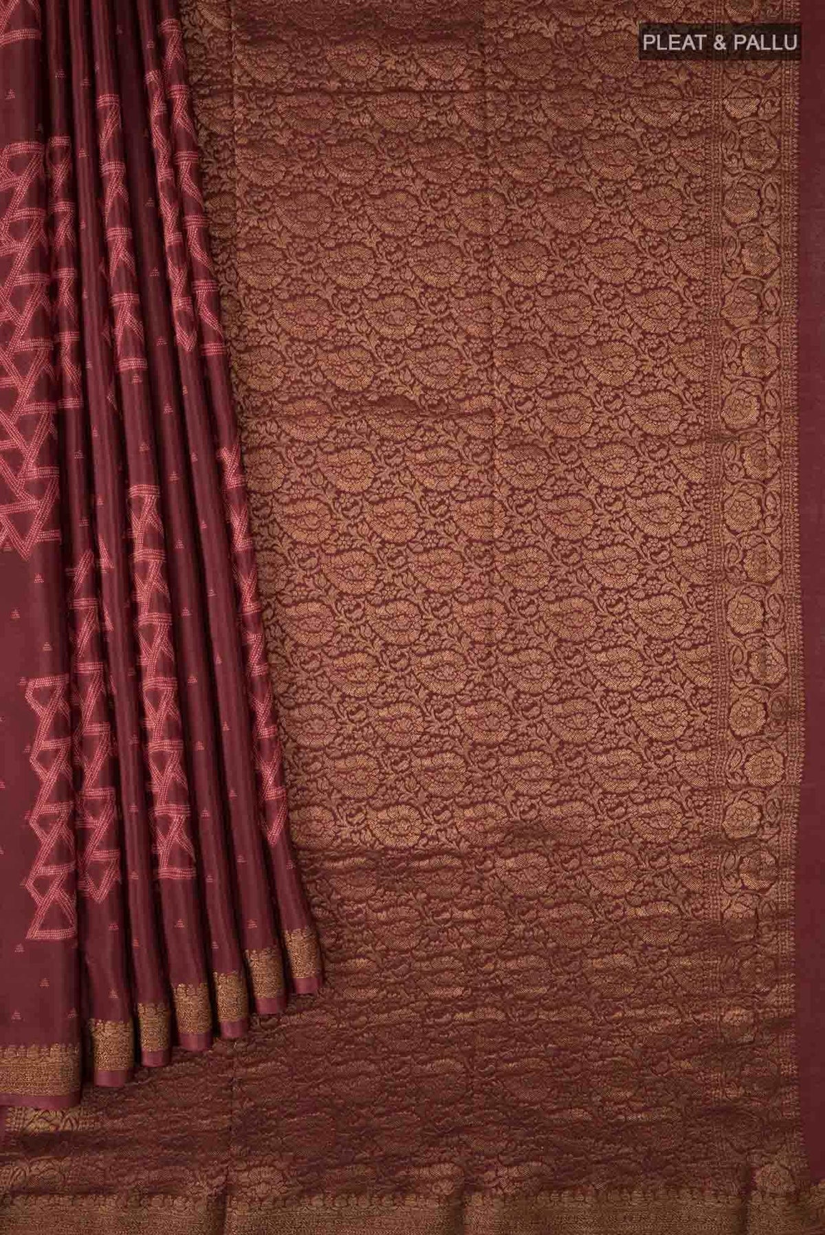 Rust Crepe Saree