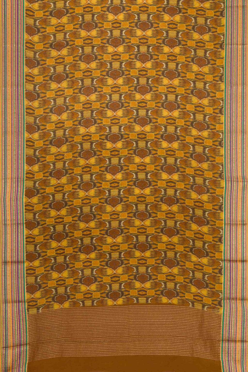 Mustard Mysore Crepe Saree