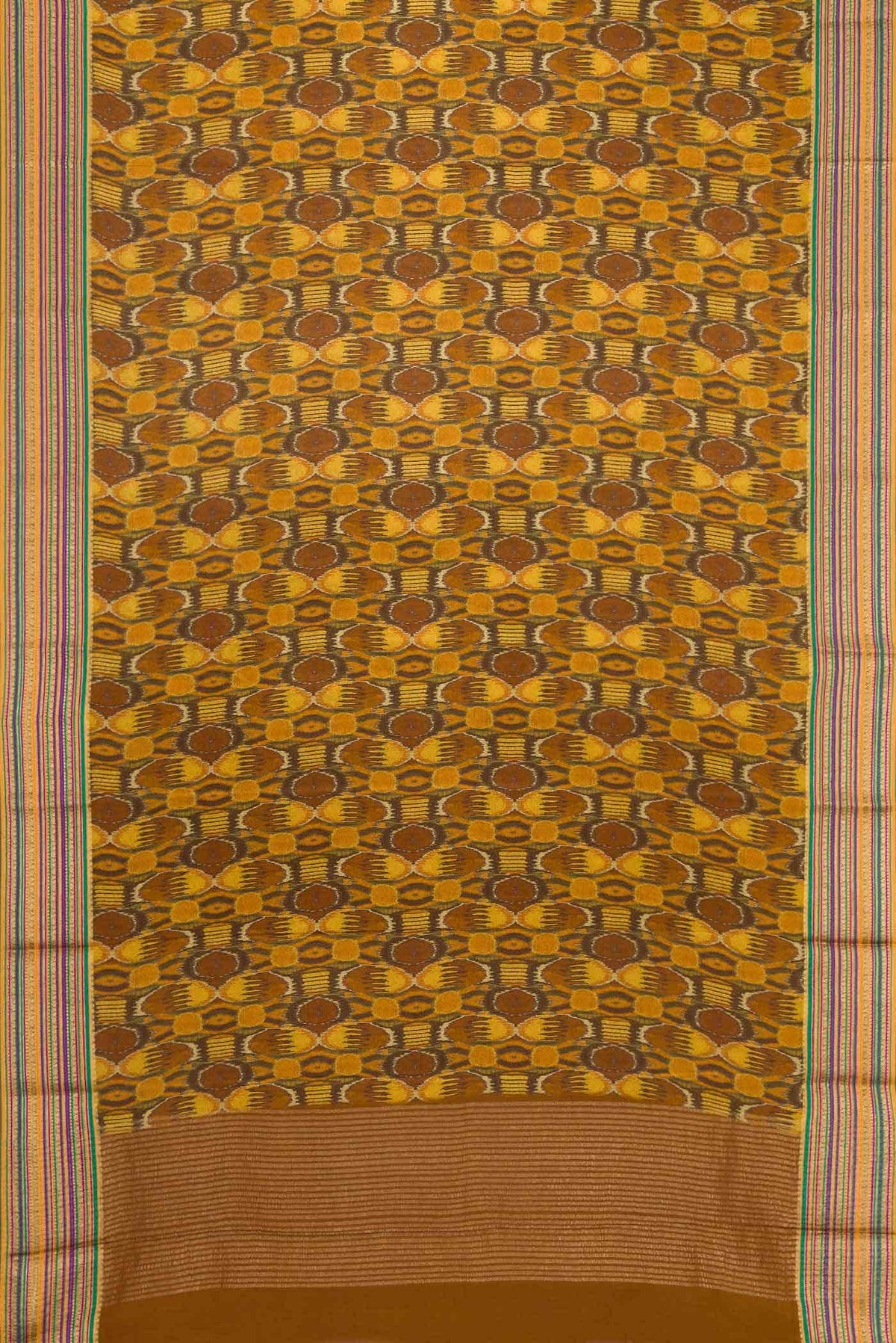 Mustard Mysore Crepe Saree