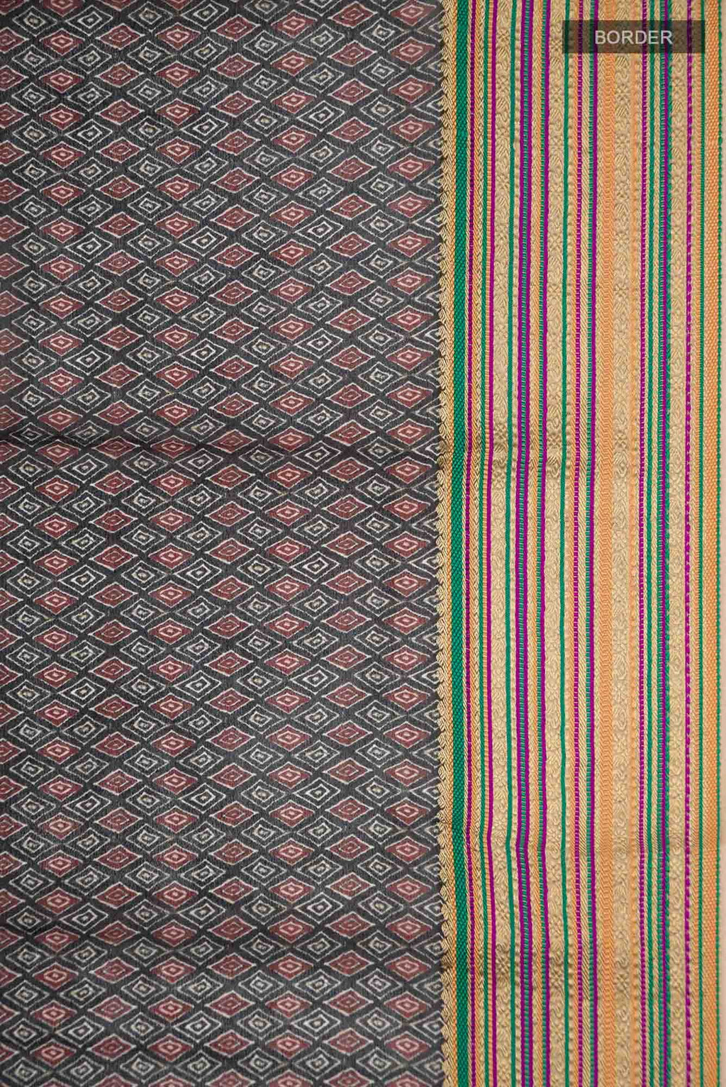 Black Mysore Crepe Saree