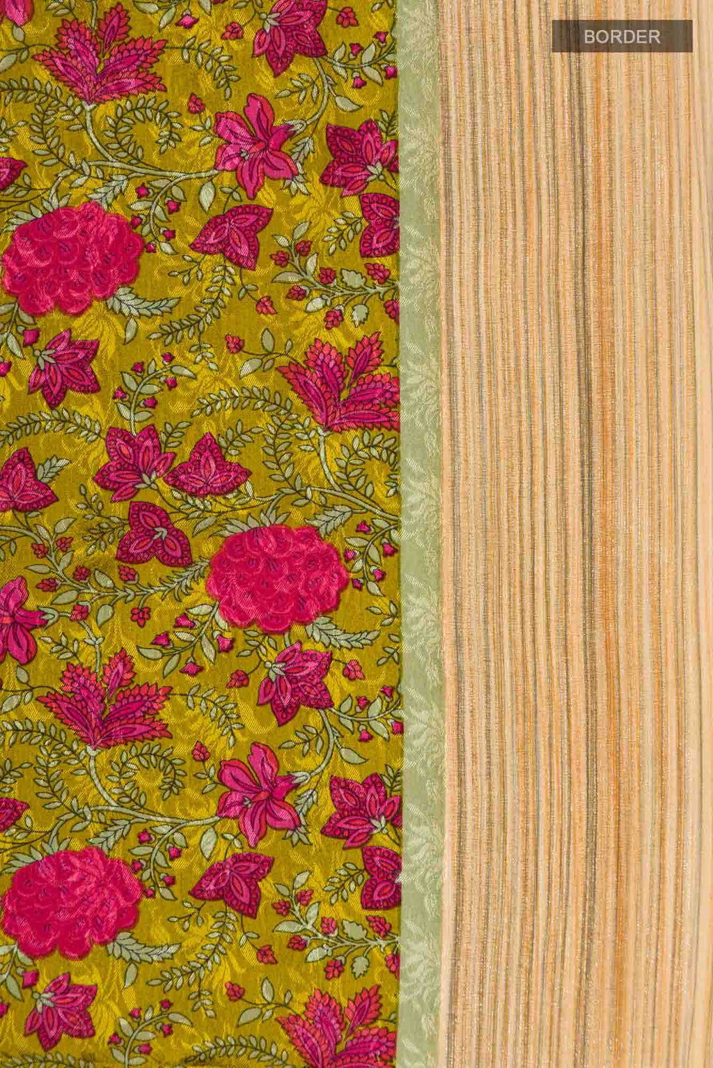 Green Mysore Crepe Saree