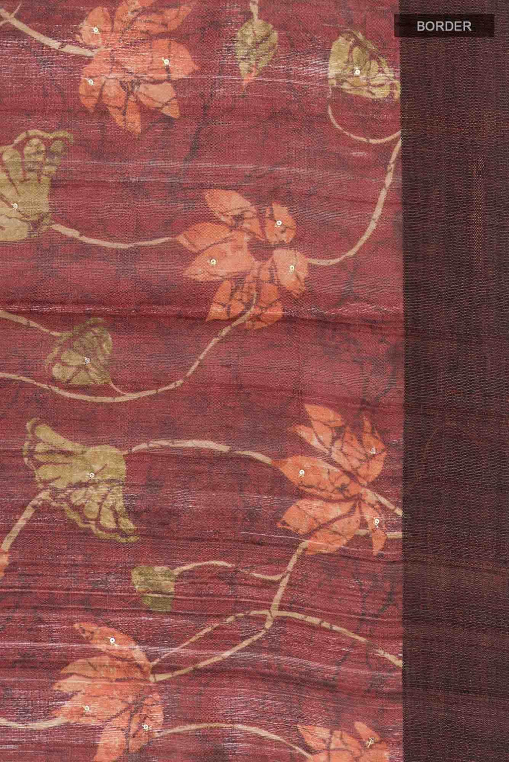 Brown Bhagalpuri Tussar Silk Saree