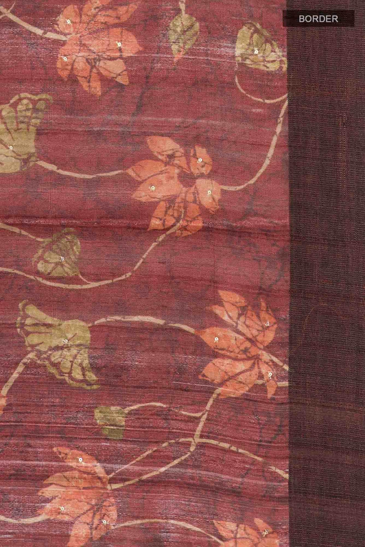 Brown Bhagalpuri Tussar Silk Saree