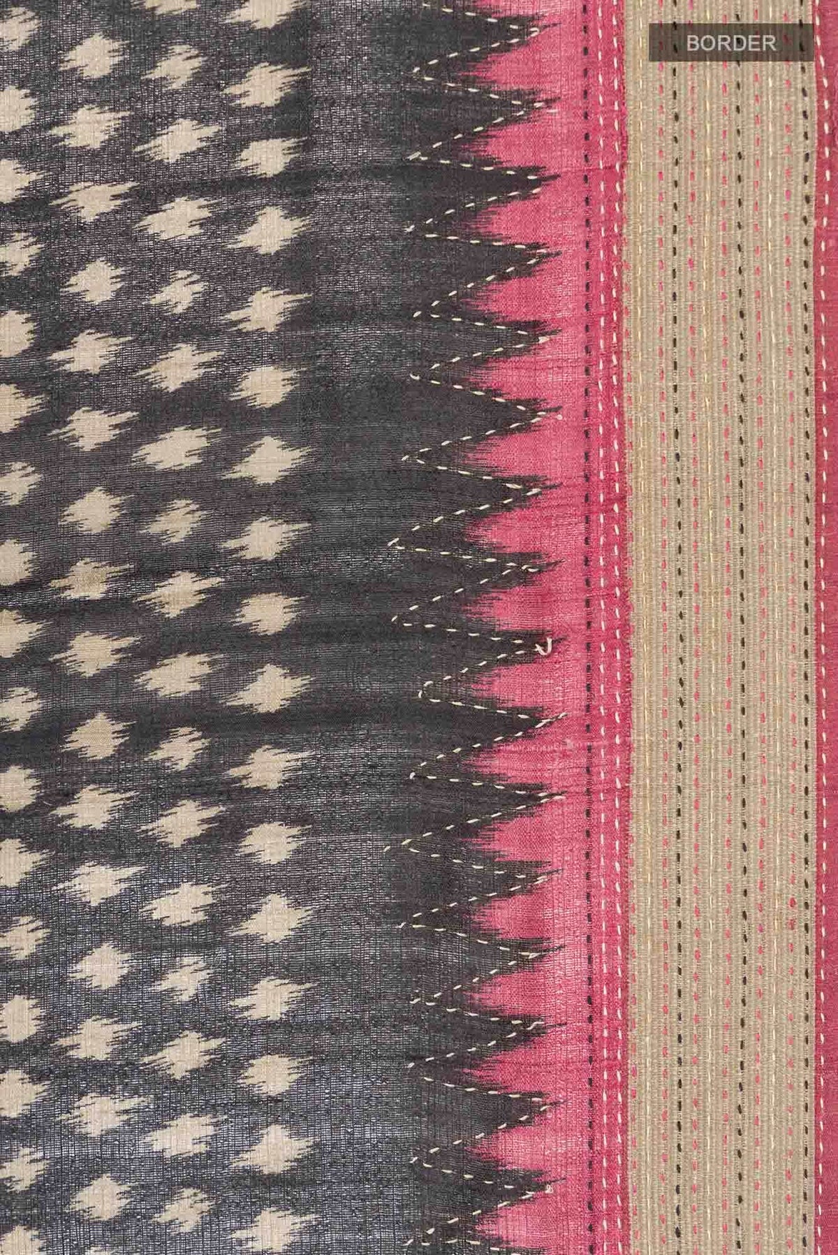 Black Bhagalpuri Tussar Silk Saree