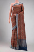 Brown Tussar Silk Saree