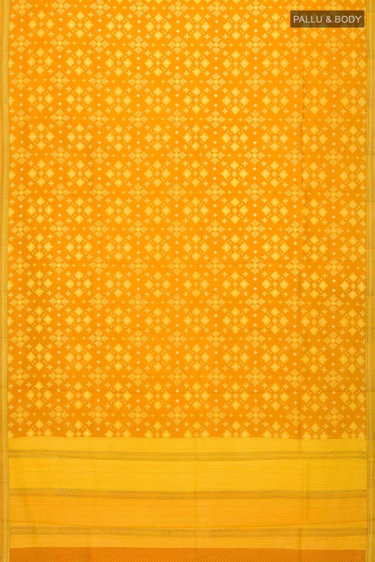 Mustard Printed Silk Saree