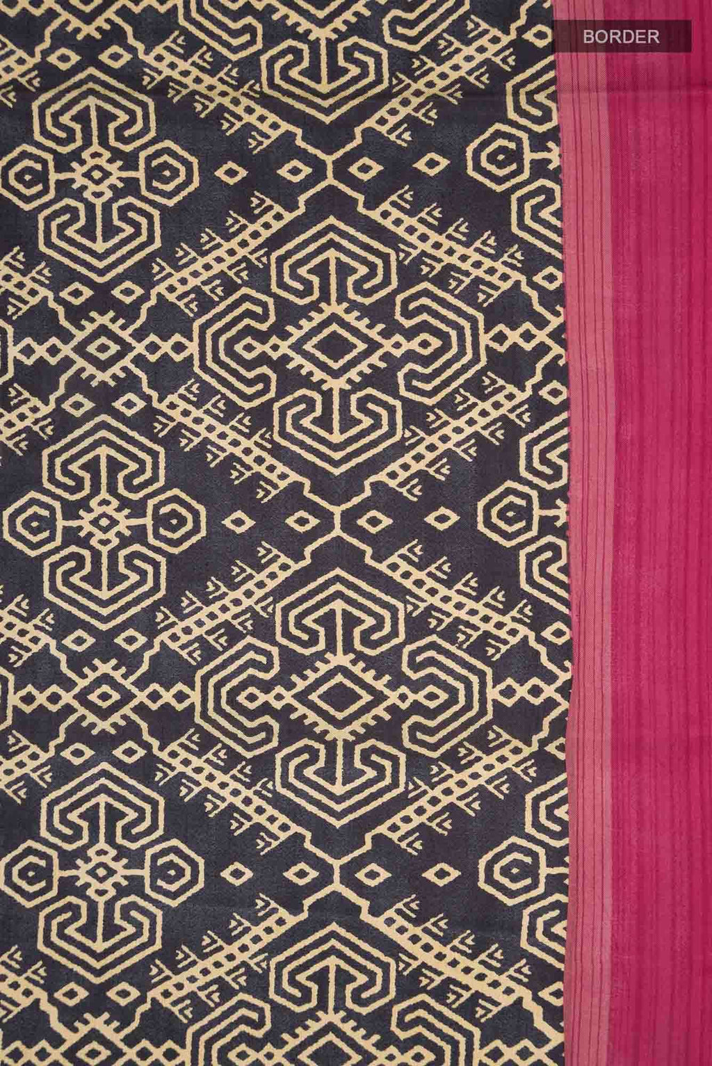 Black Printed Silk Saree