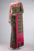 Black Printed Silk Saree
