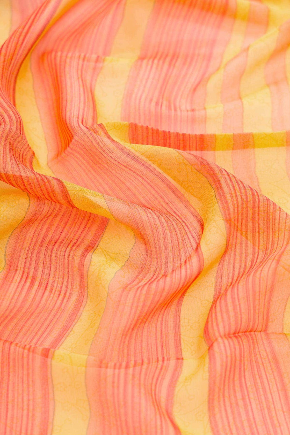 Yellow Dual Tone Mysore Georgette Saree