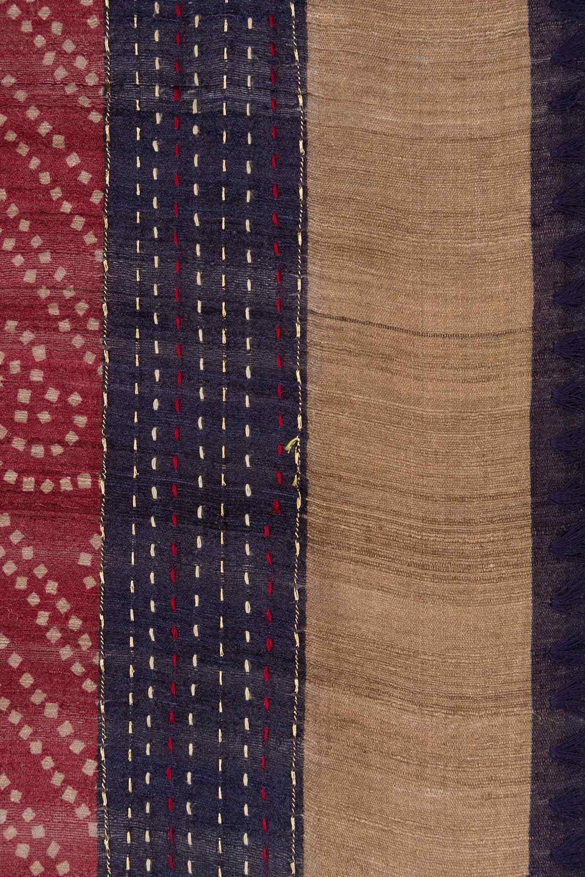 Maroon Tussar Silk Saree