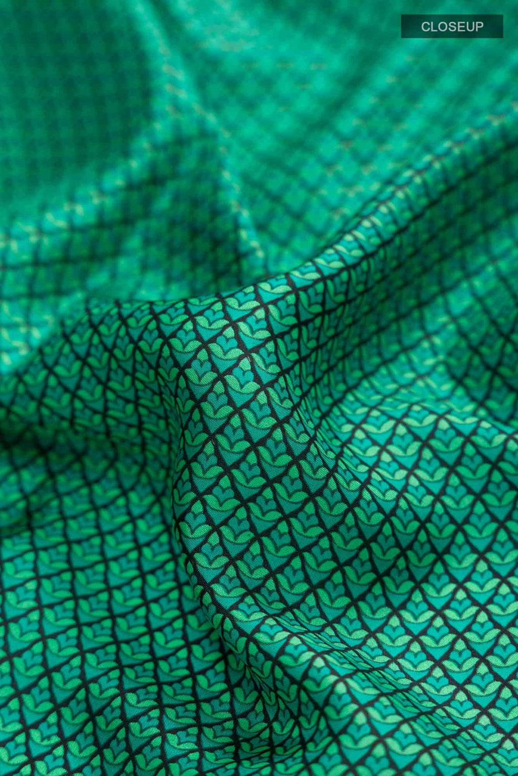 Sea Green Printed Silk Saree