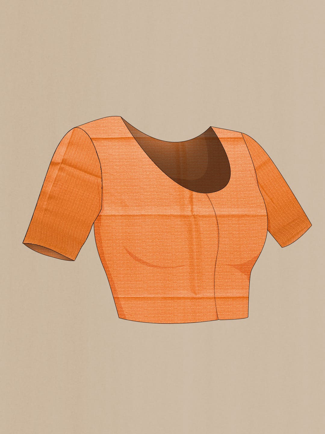 Orange Printed Silk Saree