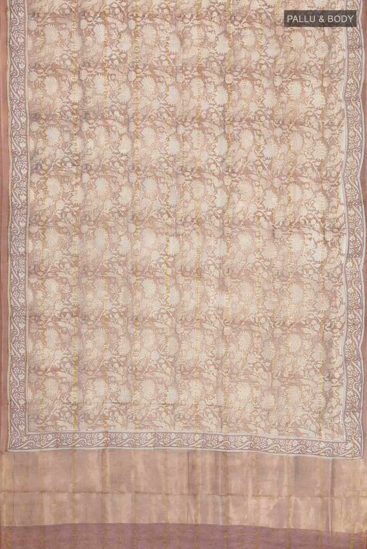 Brown Chanderi Silk Cotton Saree