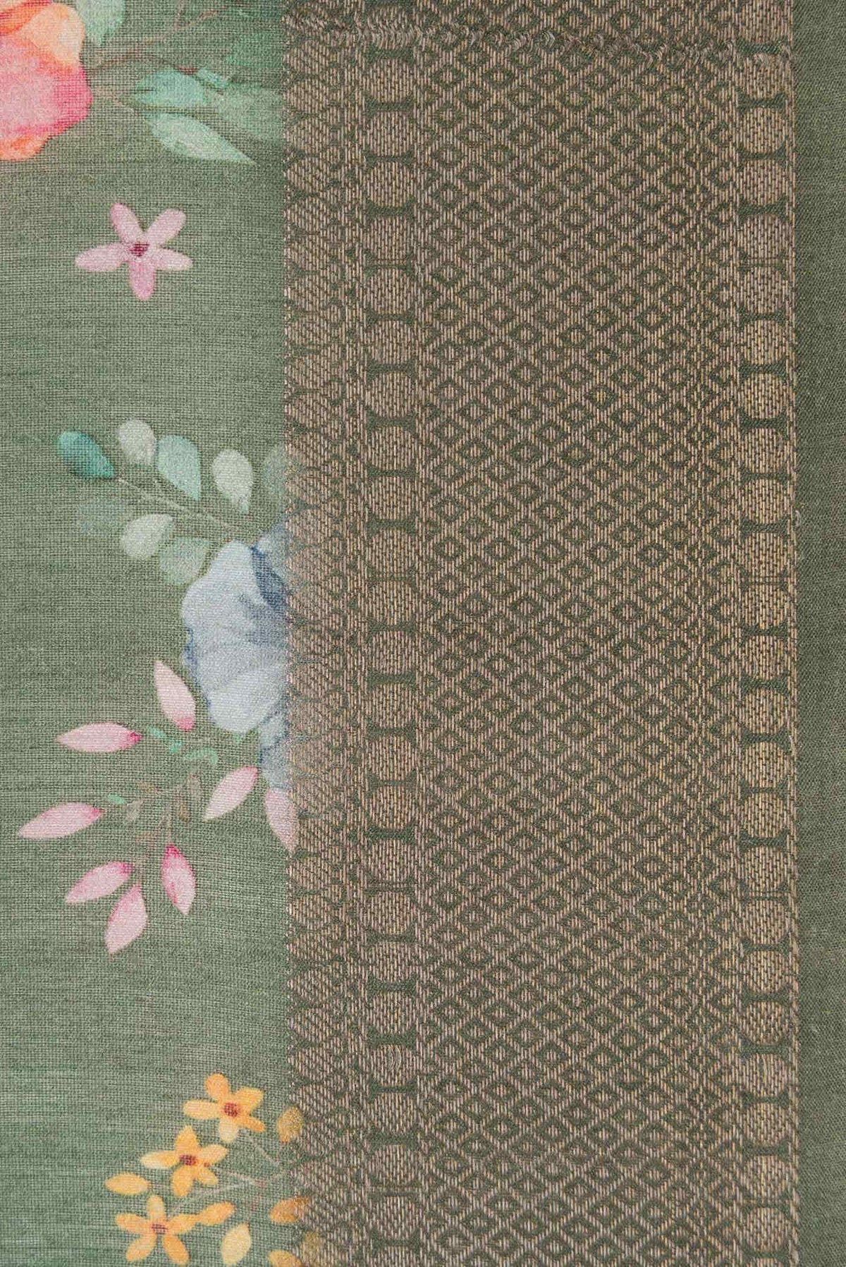 Sage Green Tussar Silk Saree