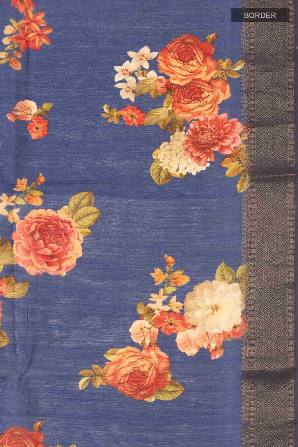 Blue Tussar Silk Saree