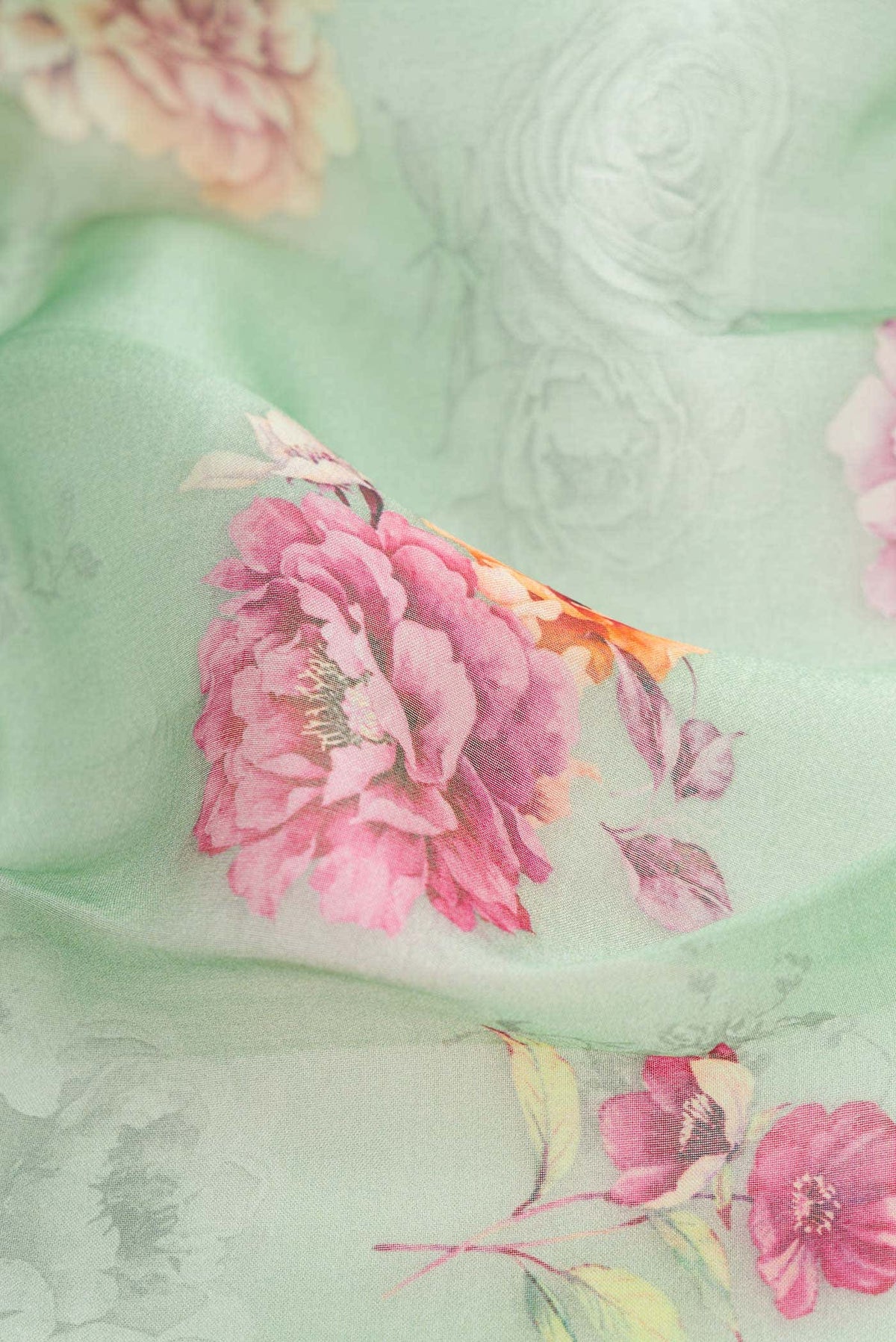 Light Green Organza Silk Saree
