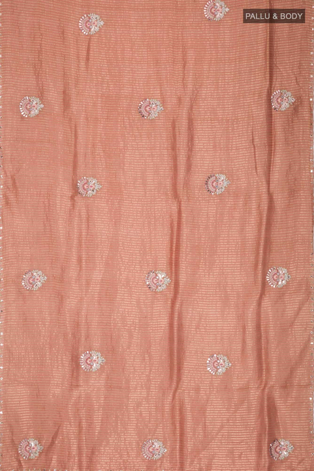 Peach Bhagalpuri Tussar Silk Saree