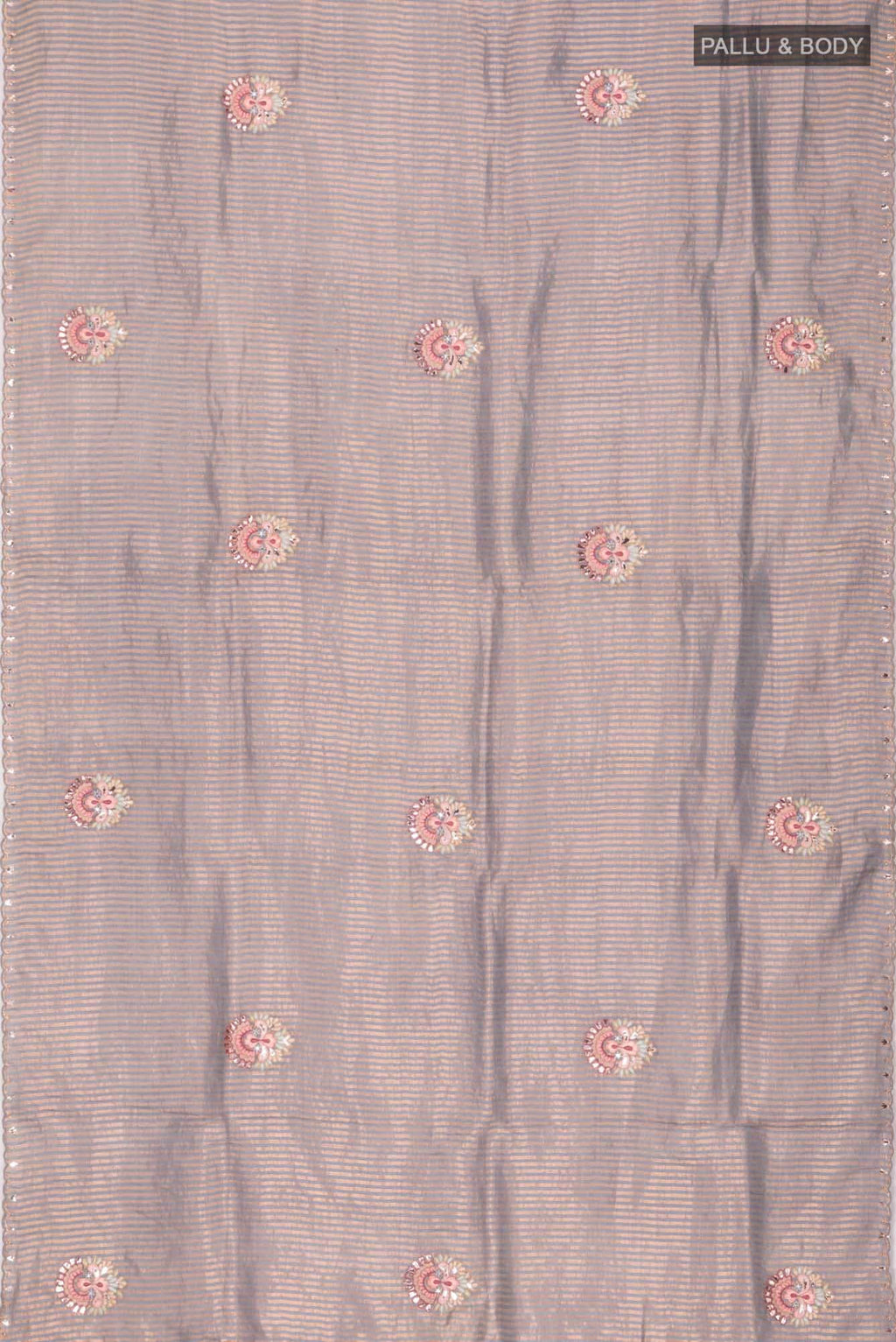 Grey Bhagalpuri Tussar Silk Saree