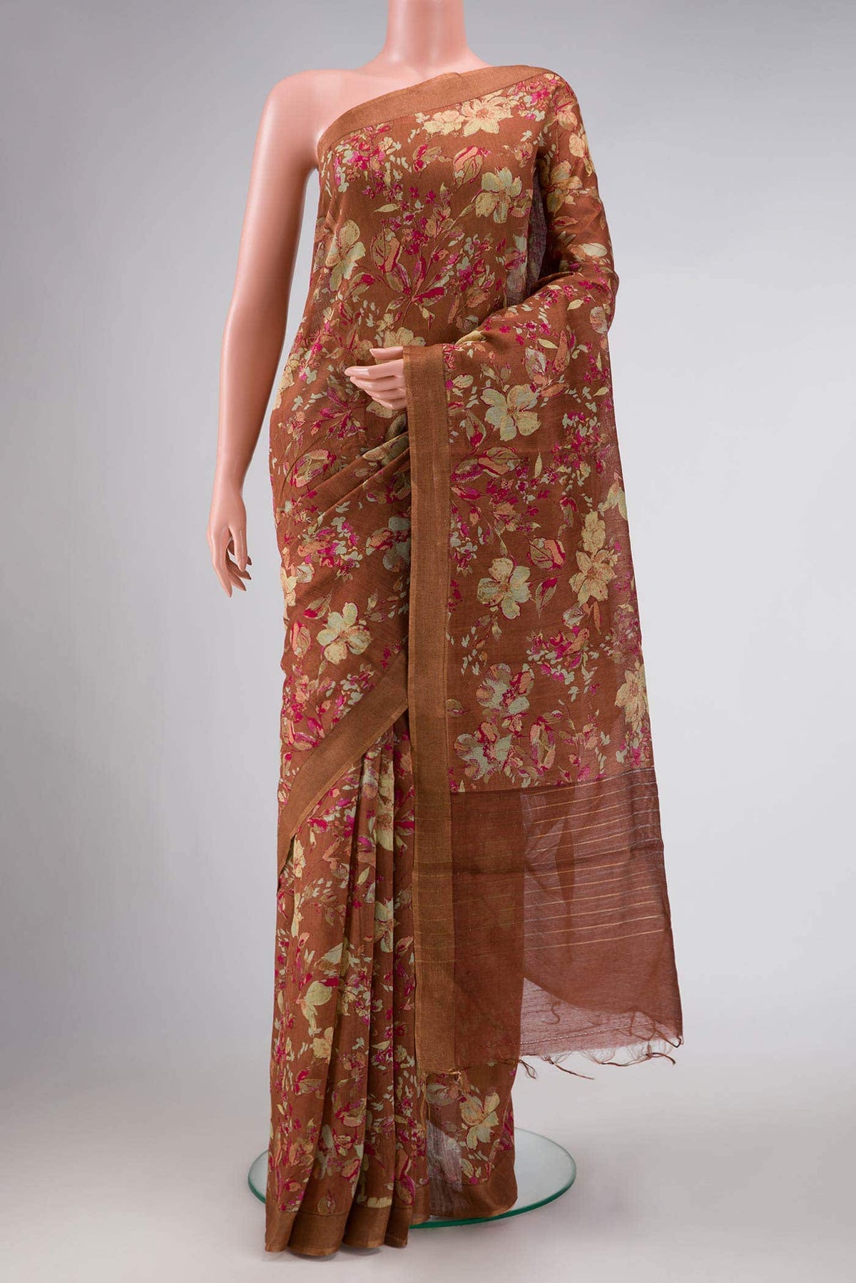 Bronze Tussar Silk Saree