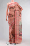 Peach Tussar Silk Saree