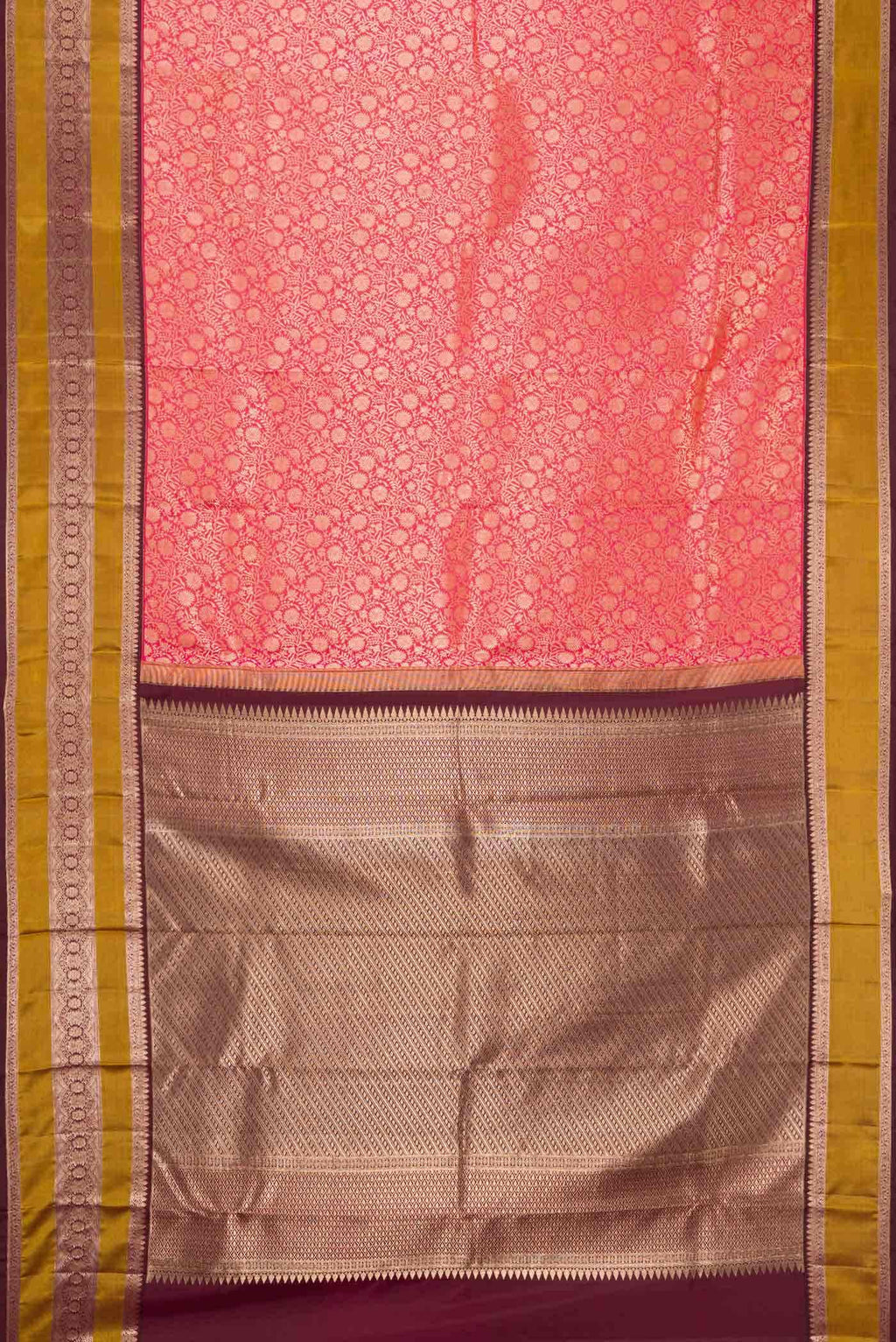 Pink Dual Tone Kanchipuram Silk Saree