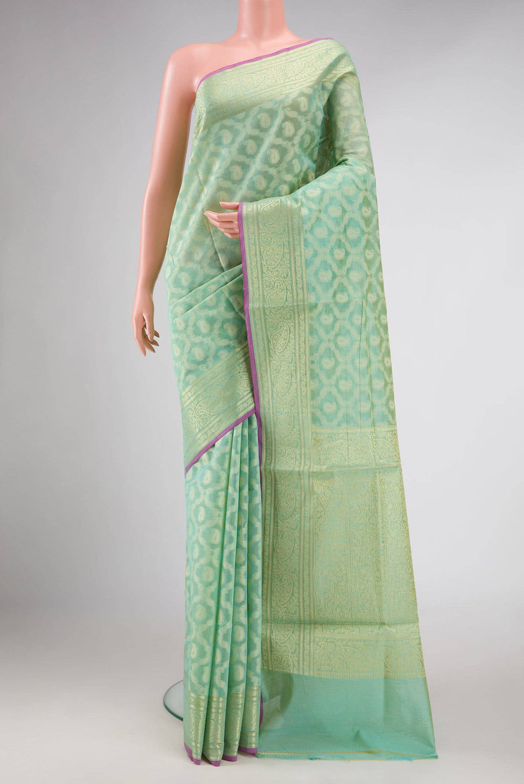 Light Green Chanderi Silk Saree
