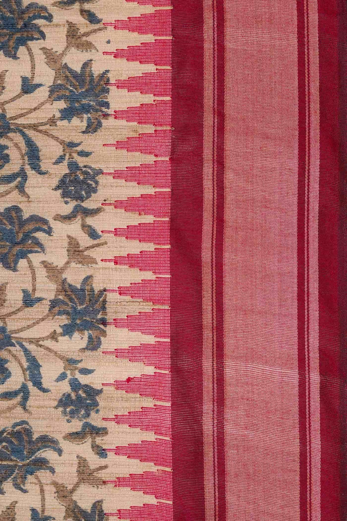 Sandal Jute Silk Saree