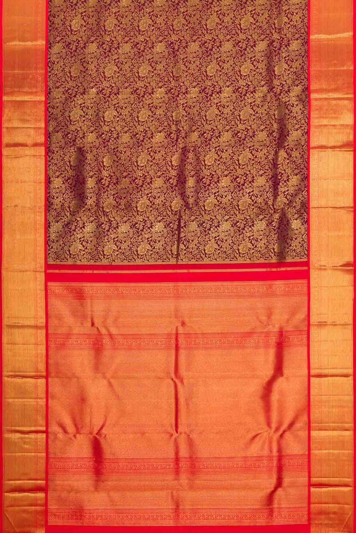 Maroon Dual Tone Kanchipuram Silk Saree