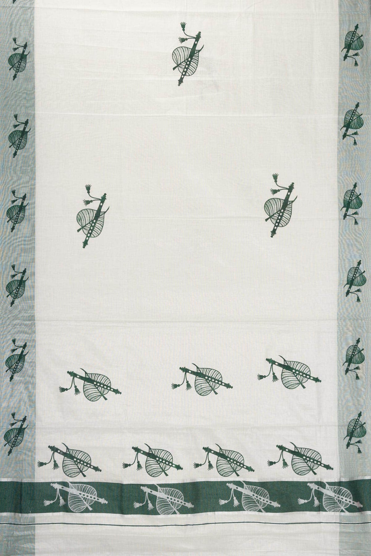 Off White Dual Tone Kerala Cotton Saree