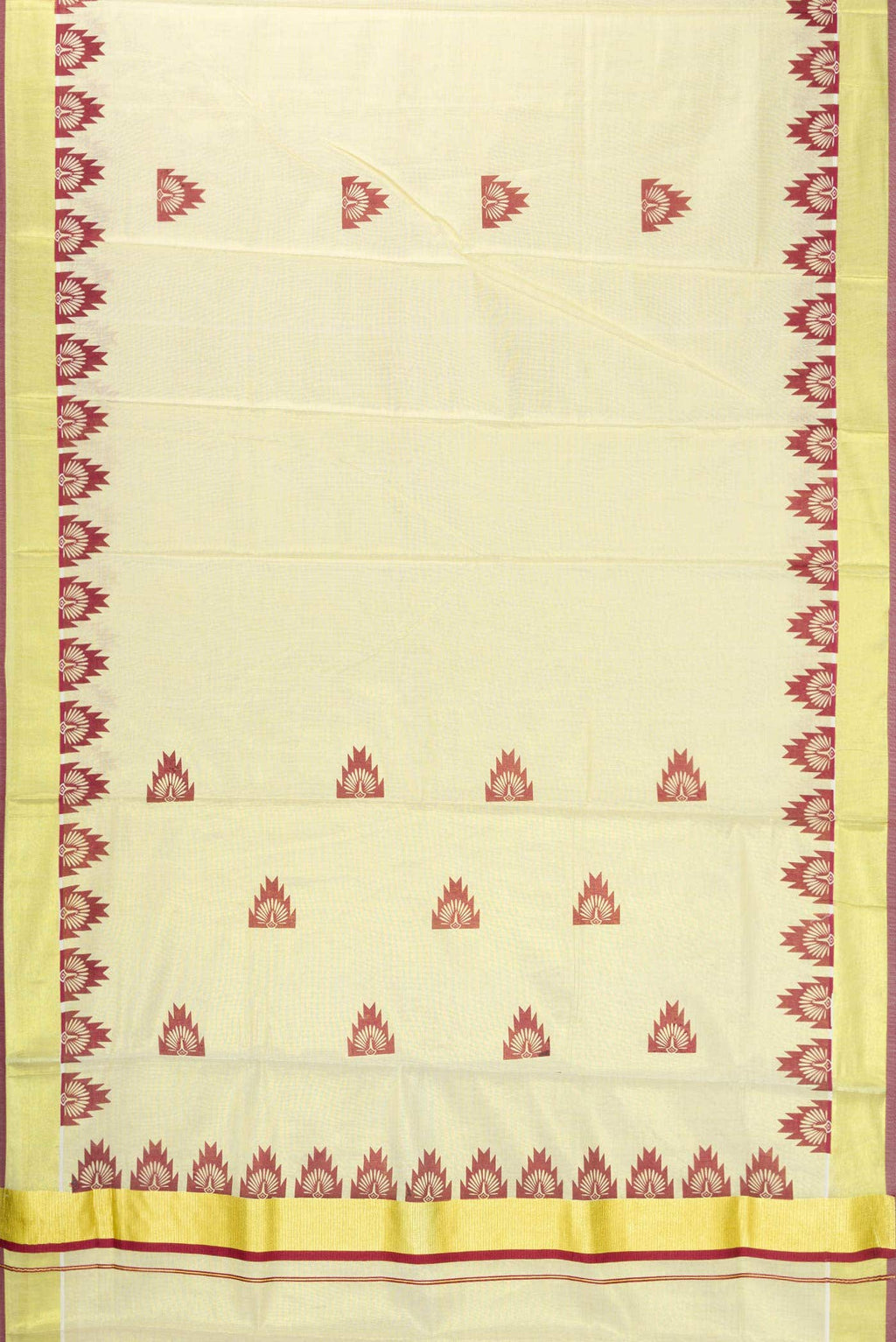 Gold Dual Tone Kerala Cotton Saree