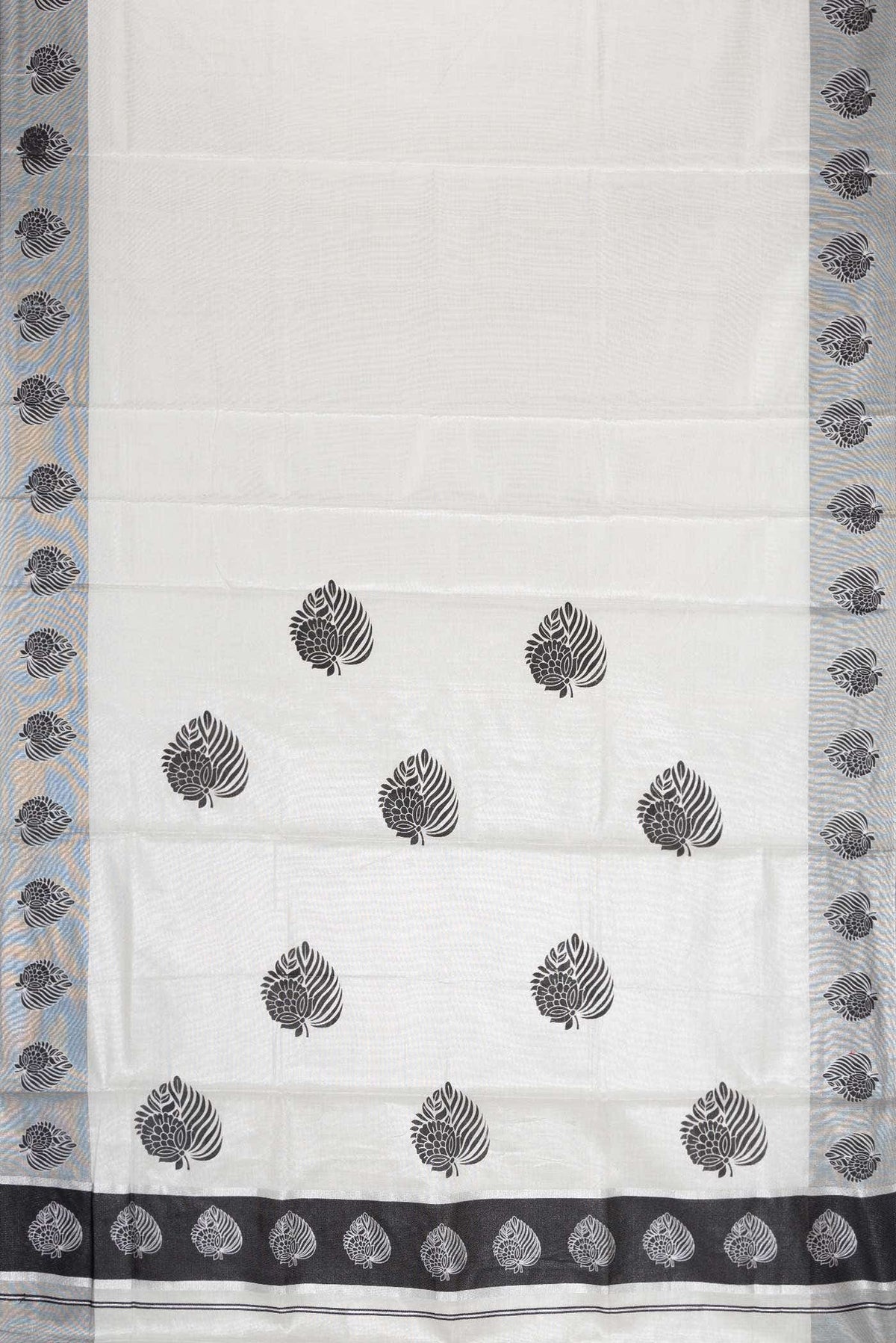 Off White Dual Tone Kerala Cotton Saree