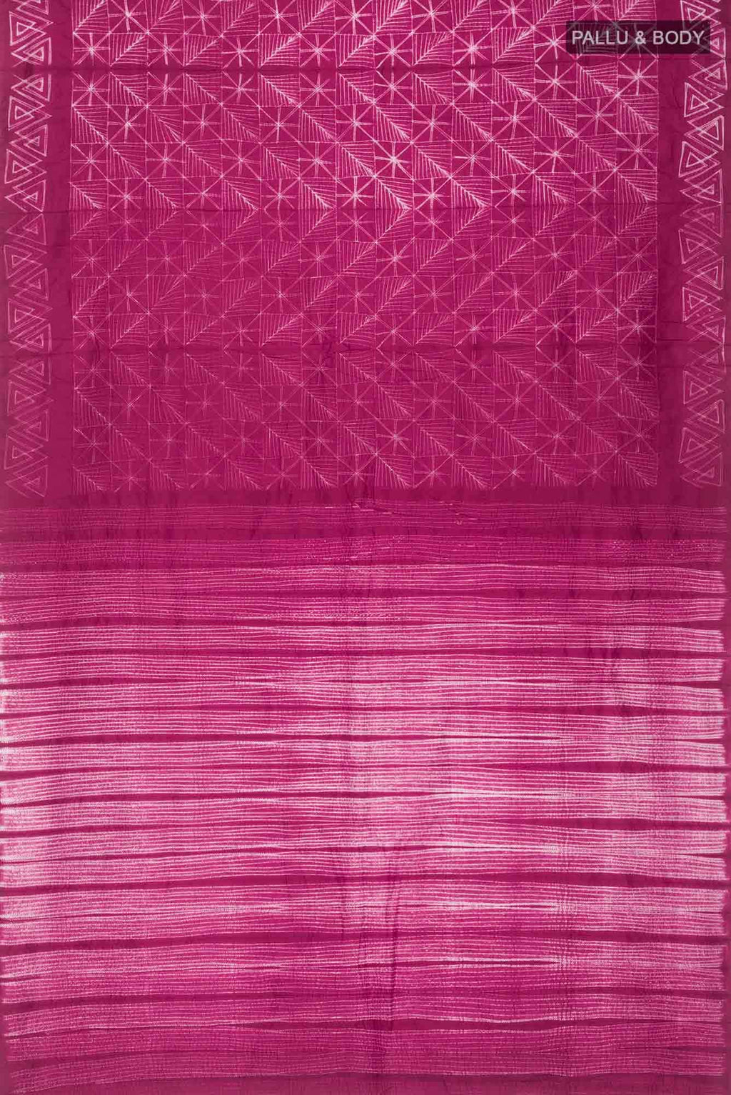 Magenta Printed Silk Saree