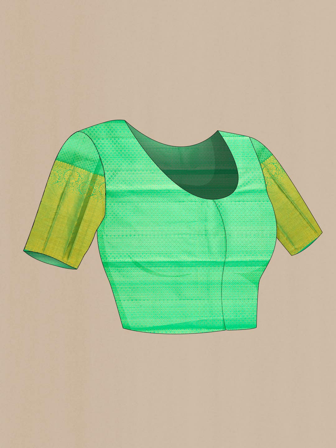 Green Dual Tone Kanchipuram Tissue Silk Saree