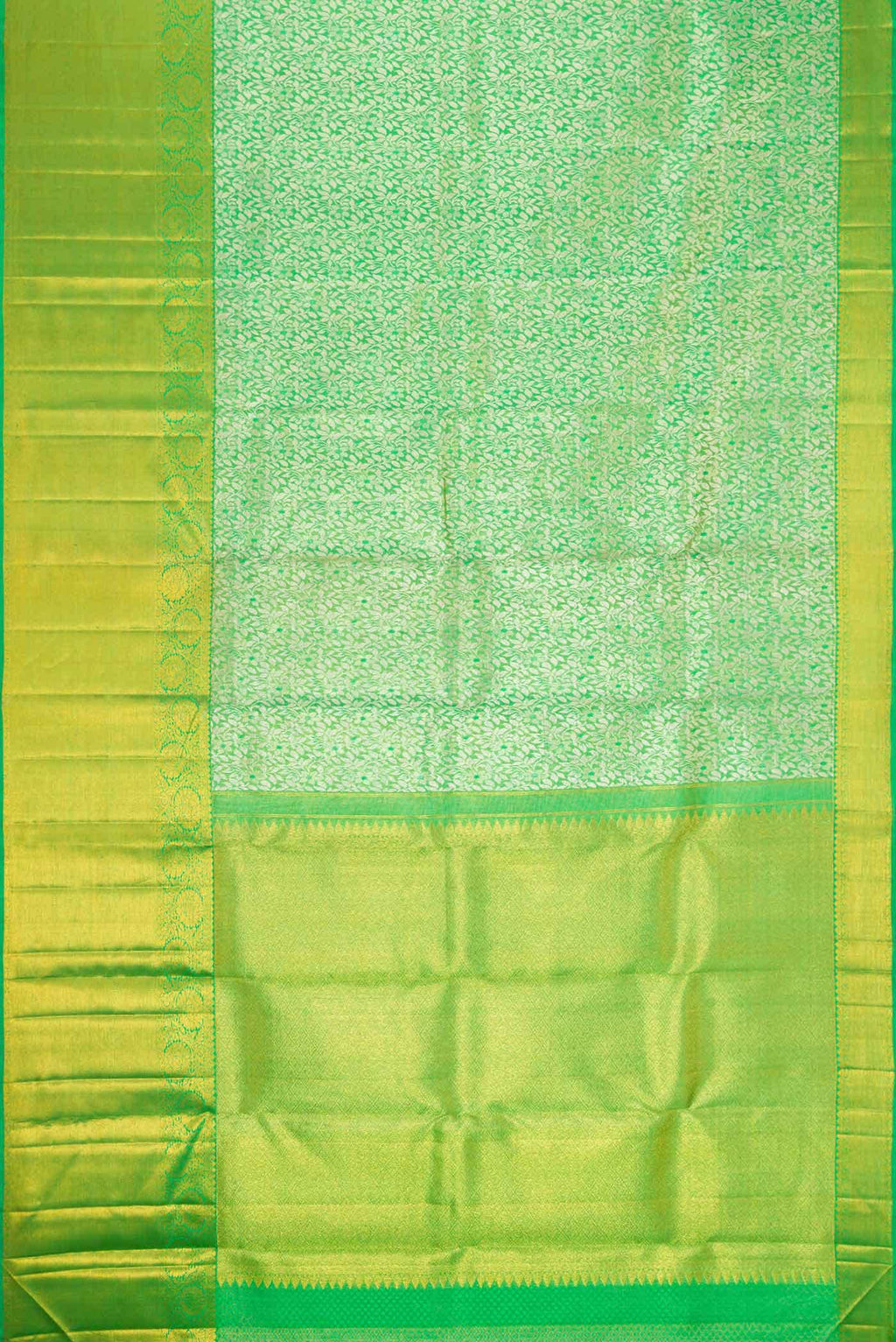 Green Dual Tone Kanchipuram Tissue Silk Saree
