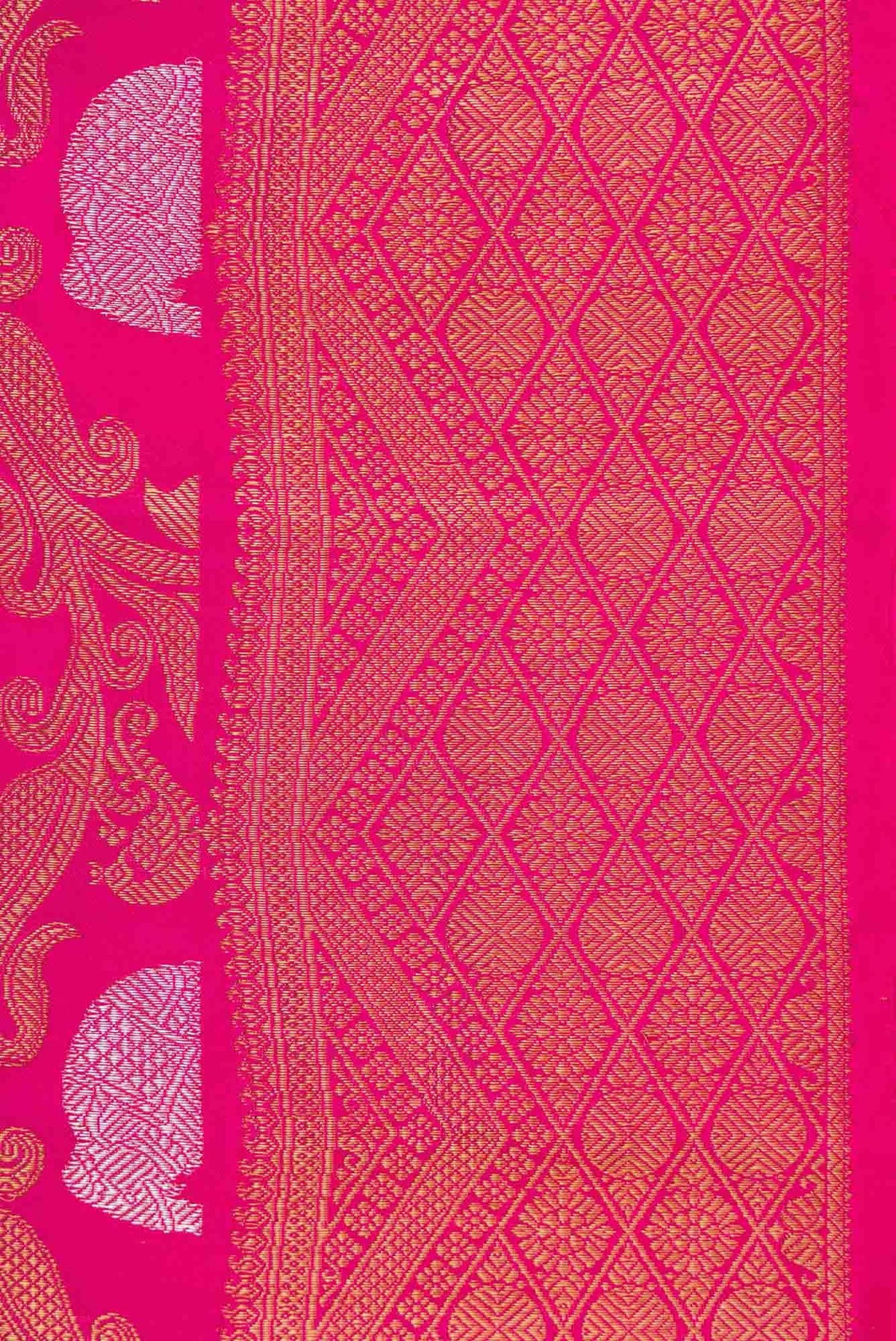 Pure Silk Pure Zari Pink Dual Tone Kanjivaram Saree
