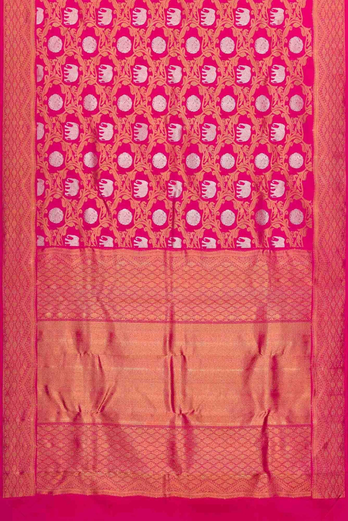 Pure Silk Pure Zari Pink Dual Tone Kanjivaram Saree