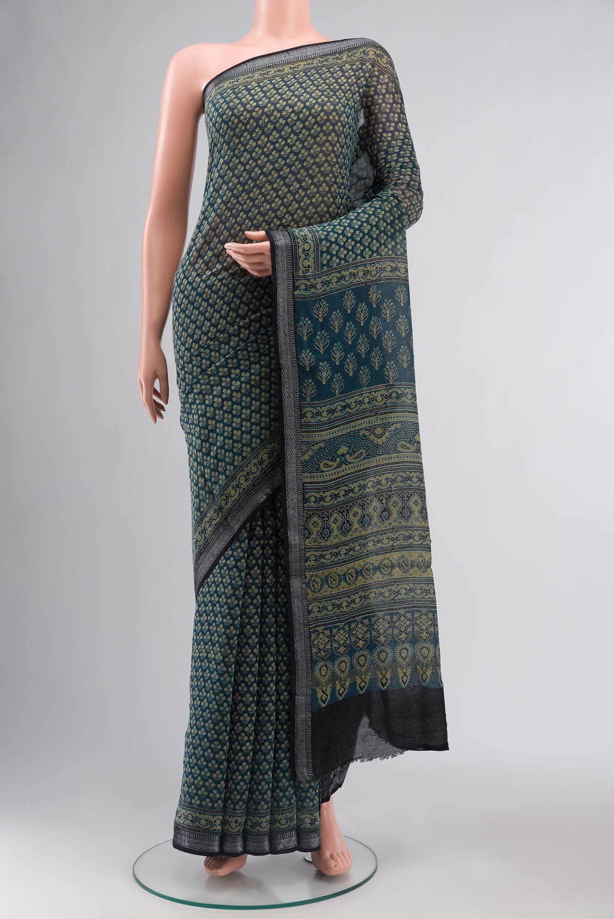 Blue Chanderi Silk Cotton Saree