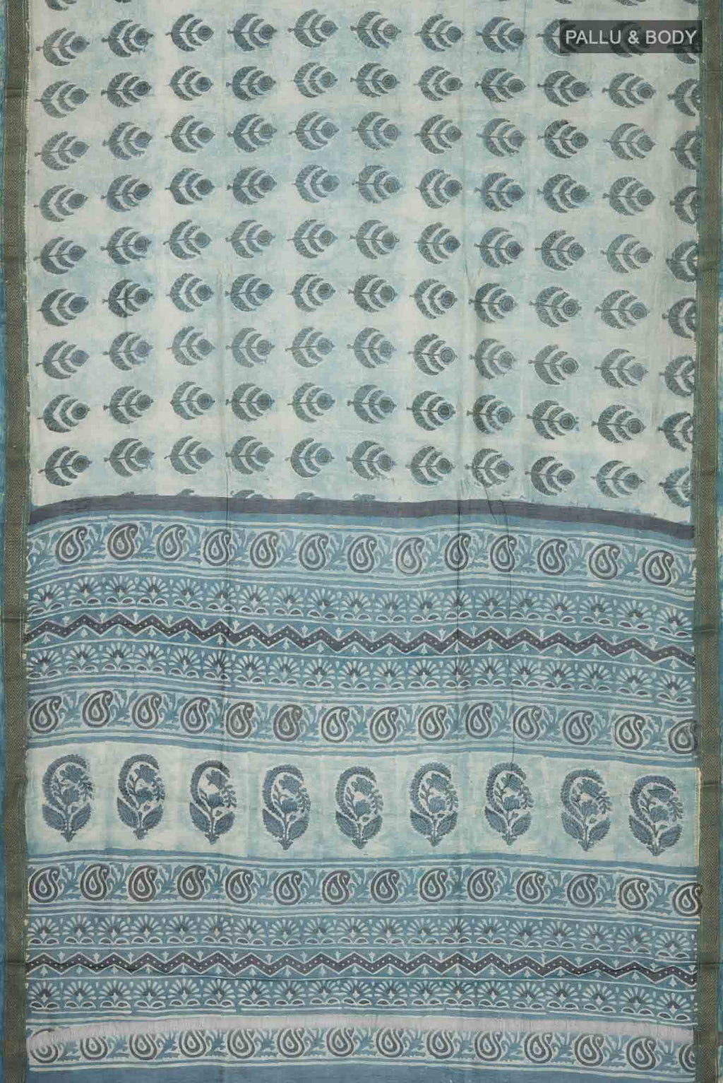 Light Blue Bhagalpuri Tussar Silk Saree