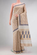 Sandal Dual Tone Jute Silk Saree