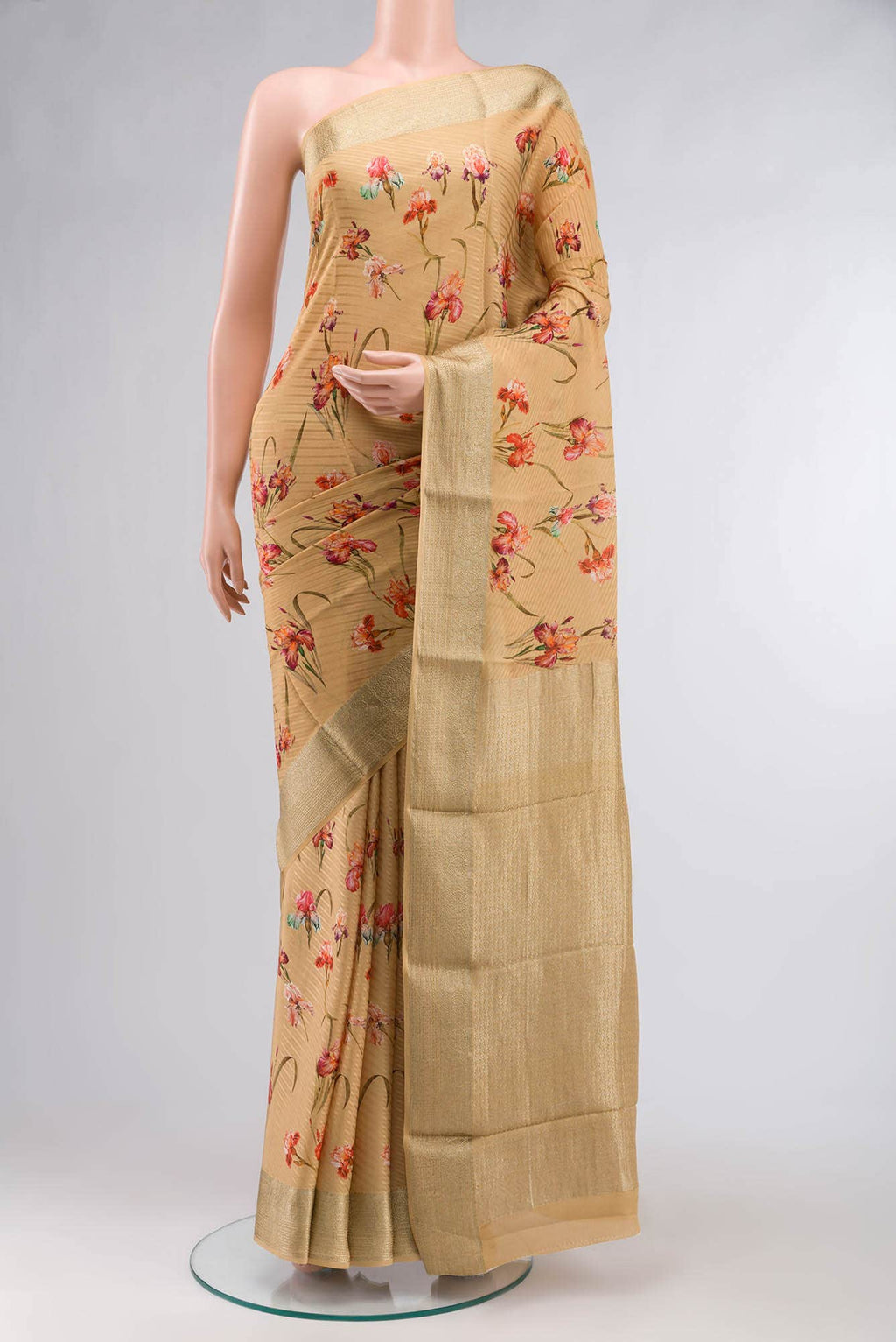 Sandal Mysore Crepe Saree