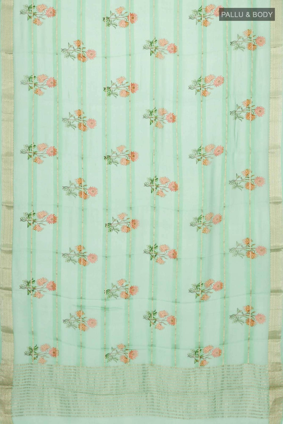 Green Mysore Georgette Saree