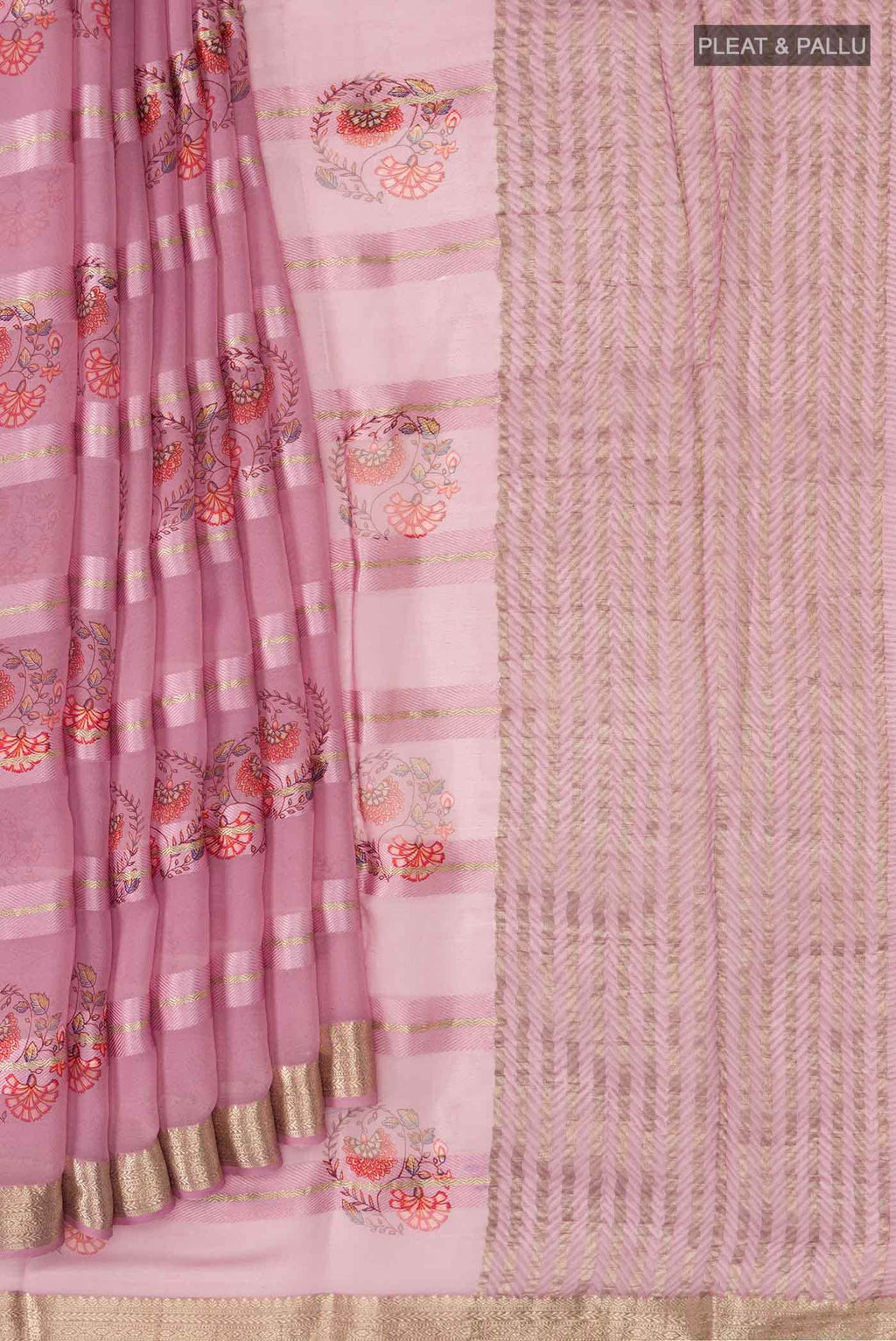 Pink Mysore Georgette Saree