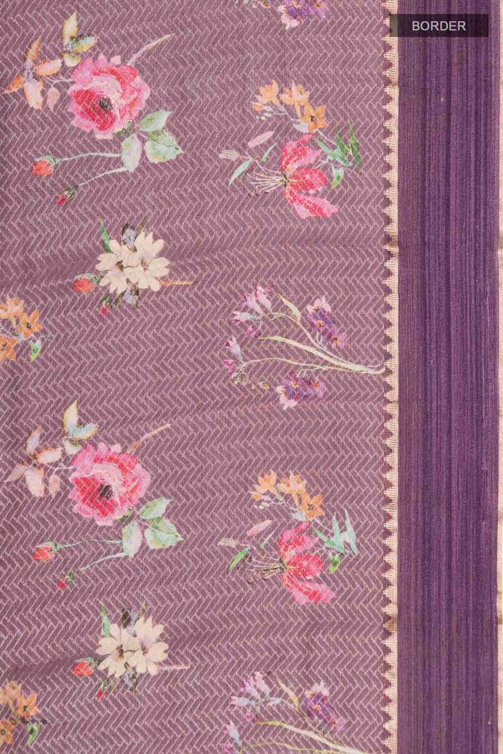 Mauve Mysore Crepe Saree