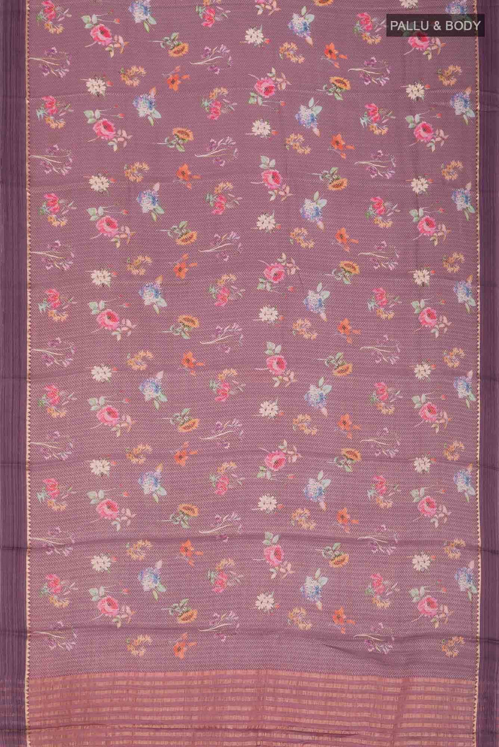 Mauve Mysore Crepe Saree